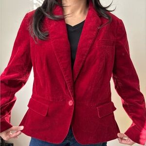 Red Burgundy Preppy Veloir velvet Grunge blazer whimsigoth red lining Med Large